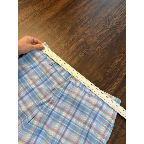 Peter Millar Crown Crafted Shorts Plaid Seersucker 9" Inseam Matlock Galaxy W34" - Picture 4 of 8